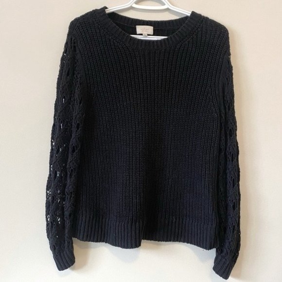 Wilfred Sweaters - Aritzia Wilfred Crochet Sleeve Linen Sweater